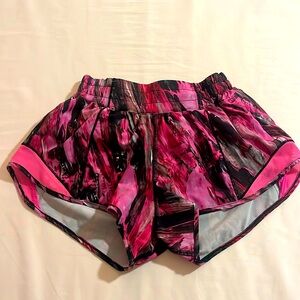Lululemon pink patterned shorts